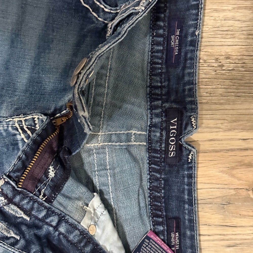 Vigoss Distressed Blue Jean Shorts - Picture 3 of 6